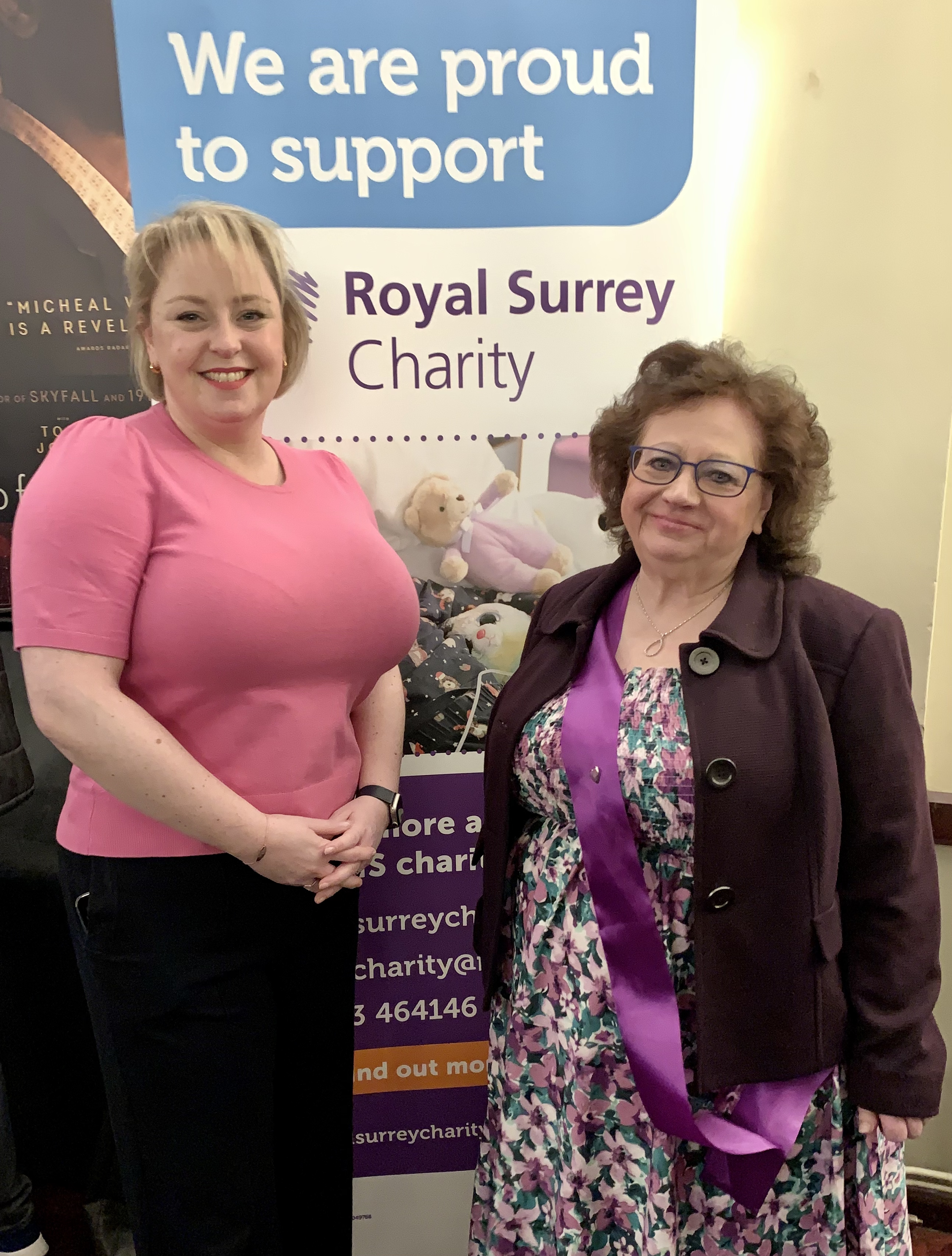 Lisa Townsend with Judith Storey from the Royal Surrey Charity
