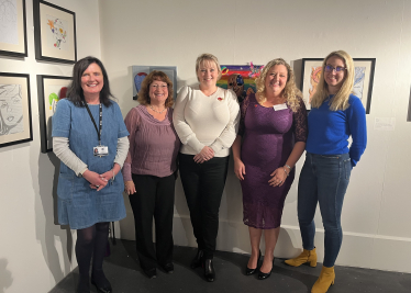 Lisa pictured with supporters of the Women's Support Centre